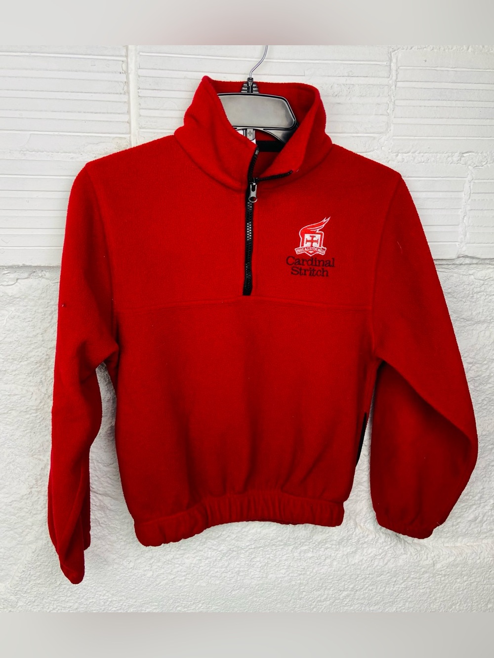 Cardinal Stritch private Catholic school Red Half-Zip Pullover Sweater SZ YL